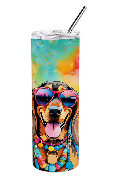 Doberman Pinscher Hippie Dawg Stainless Steel Skinny Tumbler Vacuum Double Walled Reusable Insulated Tumbler Travel Cup for Coffee Cocktails Gift with Lid, 20 oz - Renee Lane Company
