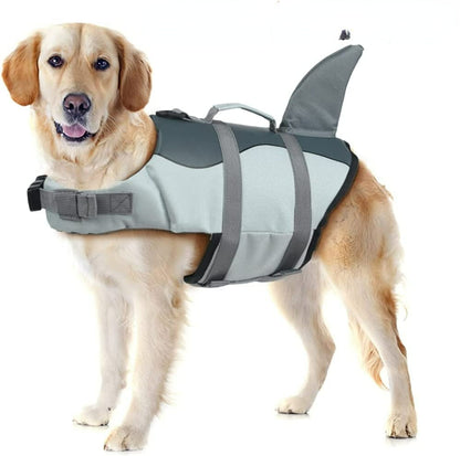 Dog Life Jacket Shark; Dog Lifesaver Vests with Rescue Handle for Small Medium and Large Dogs; Pet Safety Swimsuit Preserver for Swimming Pool Beach Boating - Renee Lane Company