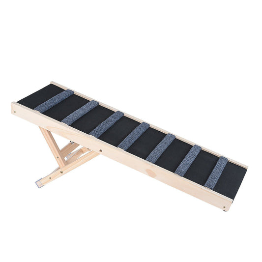Dog Ramp, Folding Pet Ramp for Bed, Adjustable Dog Ramp for Small, Large, Old Dogs & Cats, Wooden Pet Ramp with 39.3" Long Ramp, Adjustable from 15" to 22", Suitable for Couch, Sofa, Car - Renee Lane Company