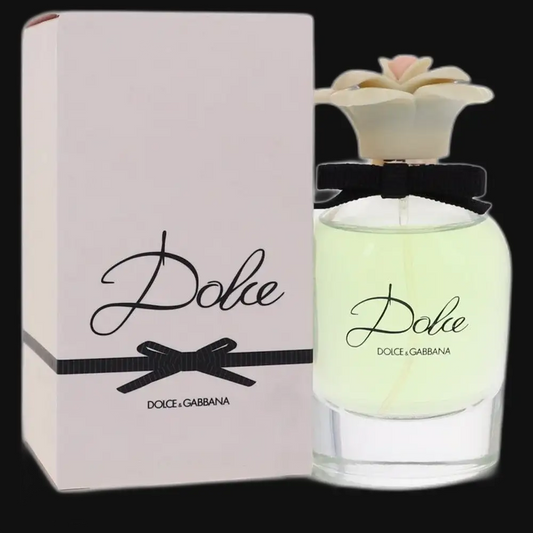 Women's perfume set: Dolce & Gabbana bottle with cream box and ribbon bow