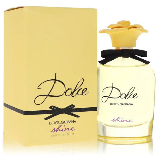 Women's eau de parfum gift set: clear bottle with yellow flower and yellow box