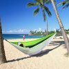Double Camping Hammock with Mosquito Net Nylon Fabric Hammock for Beach, Traveling, Hiking, Mountain, Adventure, Outdoor Jungle - Renee Lane Company