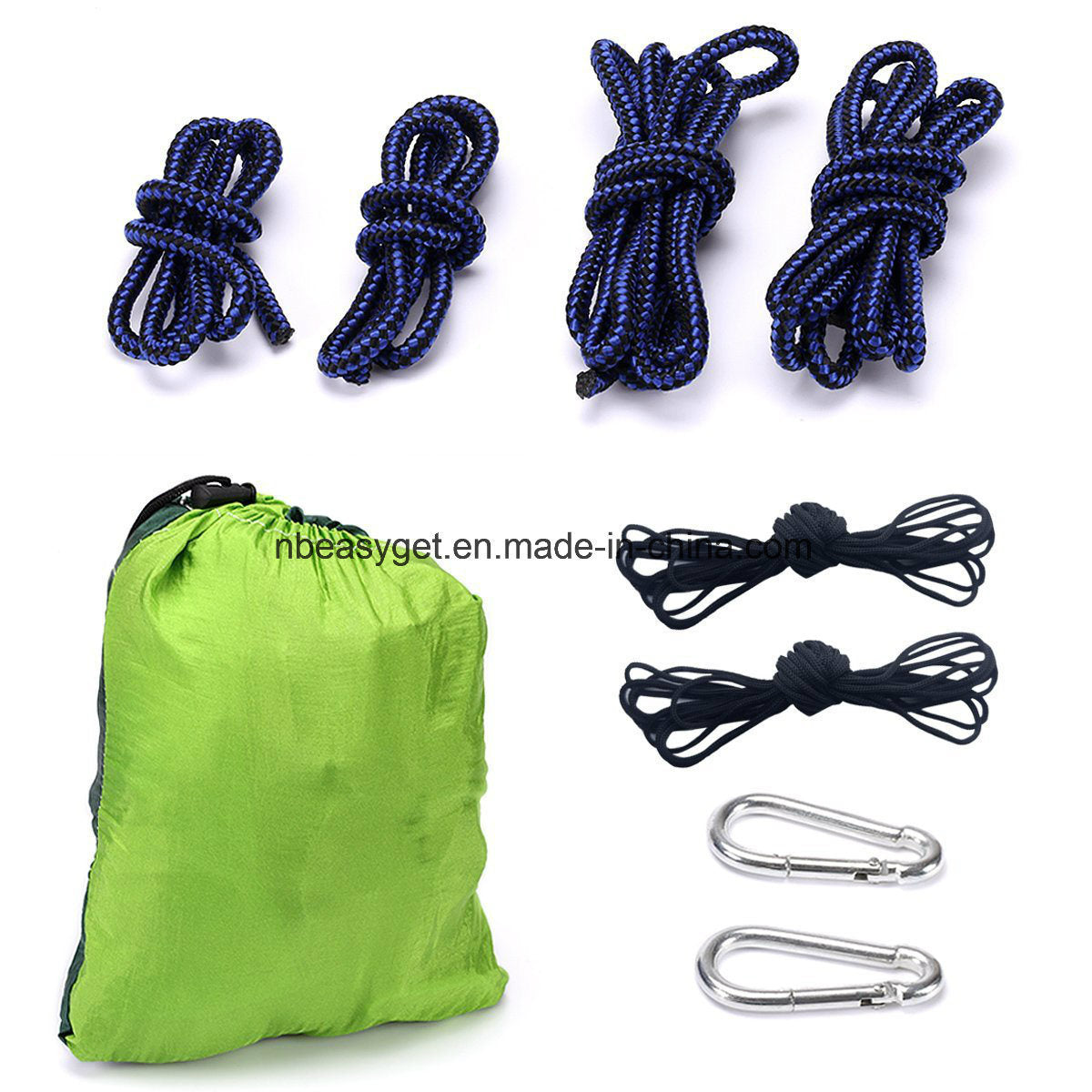 Double Camping Hammock with Mosquito Net Nylon Fabric Hammock for Beach, Traveling, Hiking, Mountain, Adventure, Outdoor Jungle - Renee Lane Company