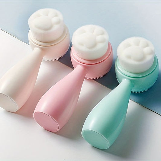 Double-Sided Silicone Face Brush with Soft Bristles for Exfoliating and Massaging Skin Care - Cute Cat Paw Design for Facial Cleansing and Makeup Removal - Renee Lane Company