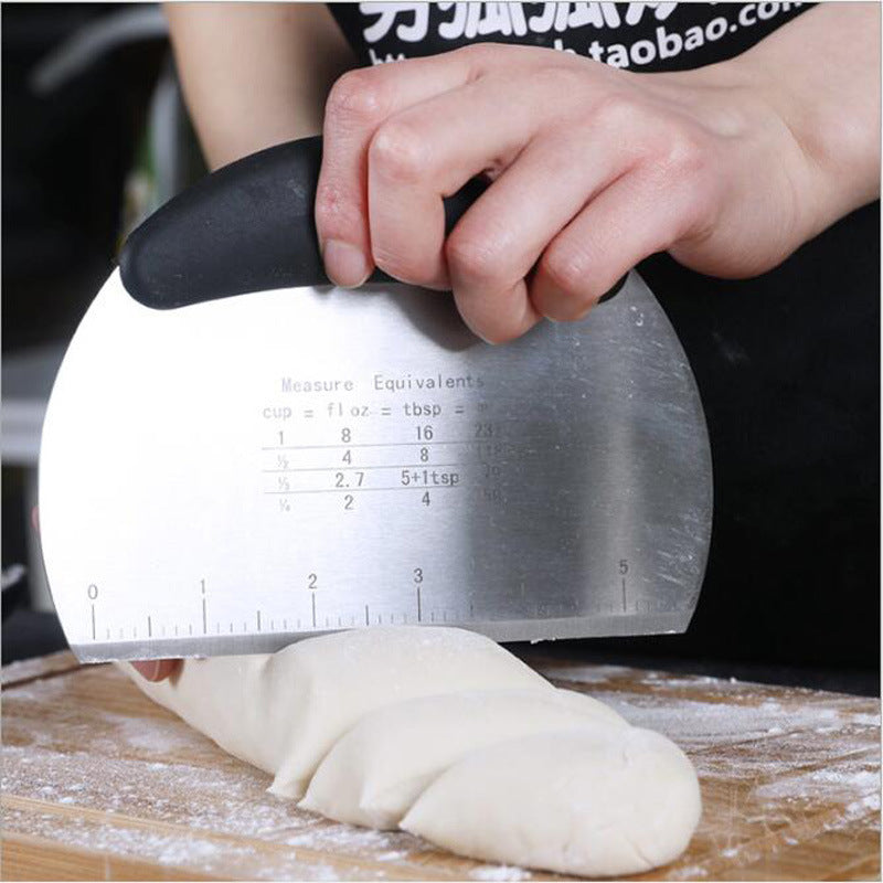 Dough Cutter with Scale Stainless Steel Noodles Cutter Baking Knife Kitchen Gadget Baking Pastry Tools - Renee Lane Company