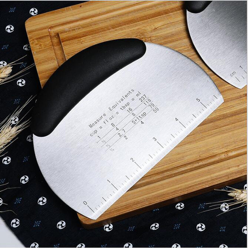 Dough Cutter with Scale Stainless Steel Noodles Cutter Baking Knife Kitchen Gadget Baking Pastry Tools - Renee Lane Company