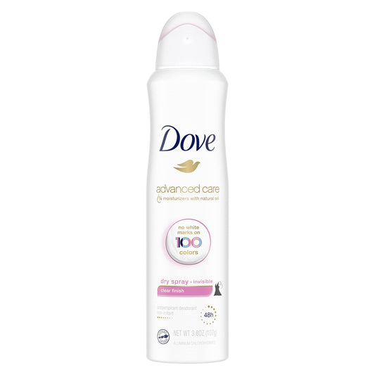 Dove Advanced Care Invisible Dry Spray Antiperspirant Deodorant No White Marks on 100 Colors Clear Finish 48-Hour Sweat and Odor Protecting Deodorant for Women 3.8 oz - Renee Lane Company