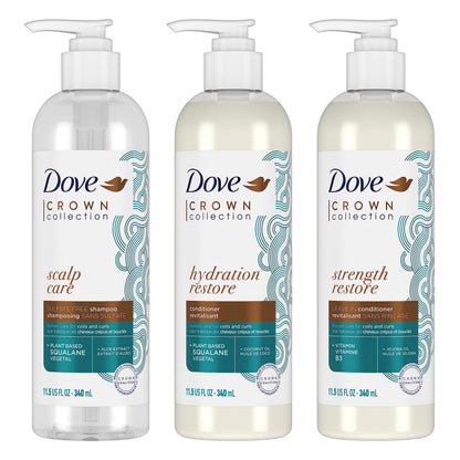 Dove Amplified Textures Shampoo Conditioner Leave-In Conditioner with Coconut Milk Aloe and Jojoba 3 Count for Coils Curls and Waves and Moisture Amplifying Hair Care Blend 11.5 oz - Renee Lane Company
