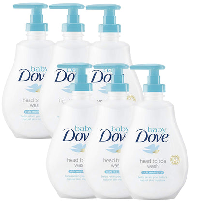 Dove Baby Head to Toe Body Wash Rich Moisture - 6 Packs x 13.52 FL.Oz / 400 ml - Renee Lane Company