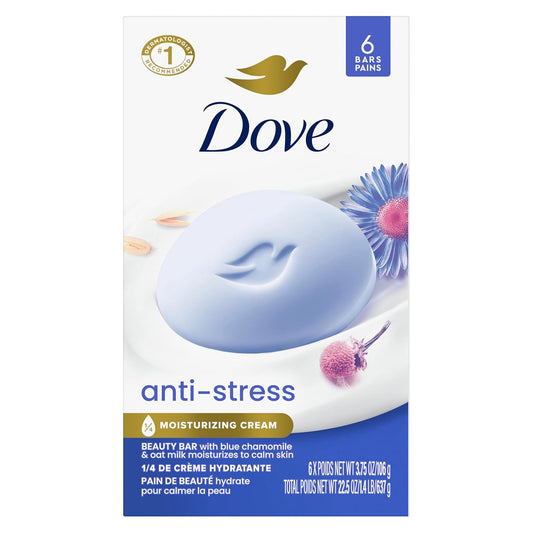 Dove beauty bar soap box with blue bar and Dove logo