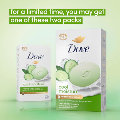 Dove Beauty Bar Soap Cool Moisture Cucumber & Green Tea Scent, 8 Bars for Refreshed Skin, Leaves Skin Refreshed 3.75 oz - Renee Lane Company