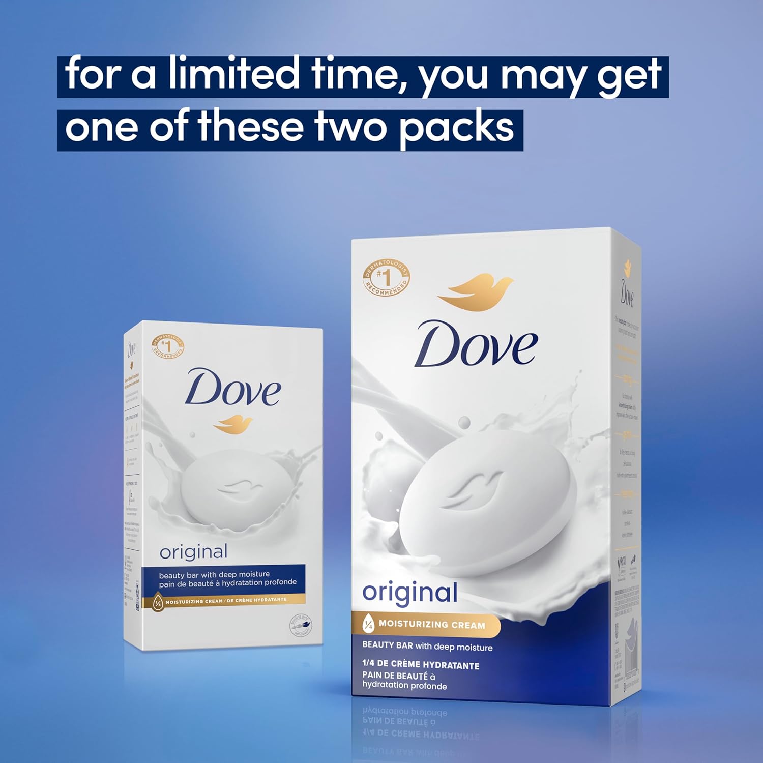 Dove Beauty Bar Soap Original 8 Count for Soft, Smooth Skin, with 1/4 Moisturizing Cream 3.75 oz - Renee Lane Company