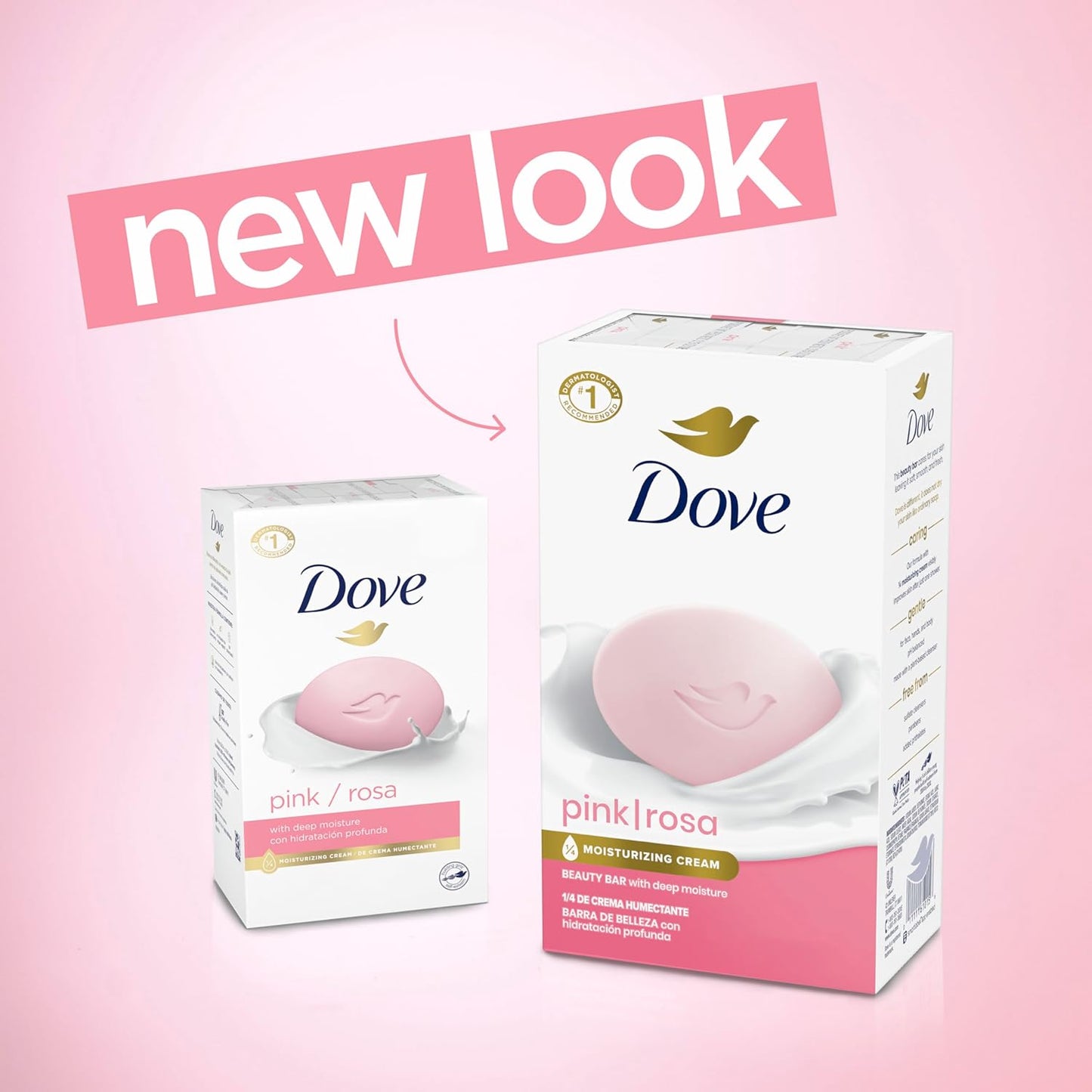 Dove Beauty Bar Soap Pink Rosa, 6 Bars for Soft, Smooth Skin, Cleans & Moisturizes 3.75 oz - Renee Lane Company