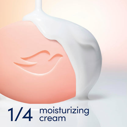 Dove Beauty Bar Soap Rebalancing White Peach & Rice Milk 6 Count for a Nourished and Moisturized Skin, with ¼ Moisturizing Cream Plant-Based Formula, 3.75 oz - Renee Lane Company