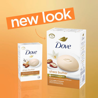 Dove Beauty Bar Soap Shea Butter, 8 Bars for Nourished, Radiant Skin, Enriches Skin 3.75 oz - Renee Lane Company