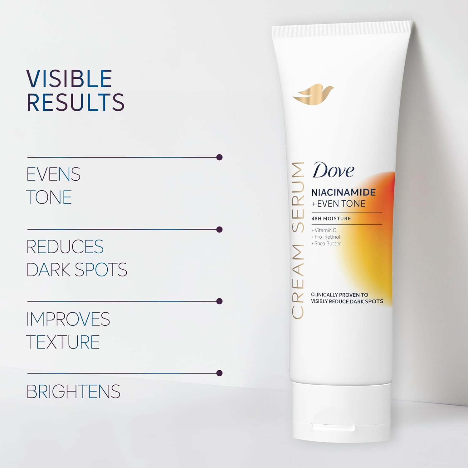 Dove Body Cream Serum Niacinamide + Even Tone for Dark Spots and Uneven Tone with Vitamin C, Pro-Retinol and Shea Butter Lotion, 8 oz - Renee Lane Company