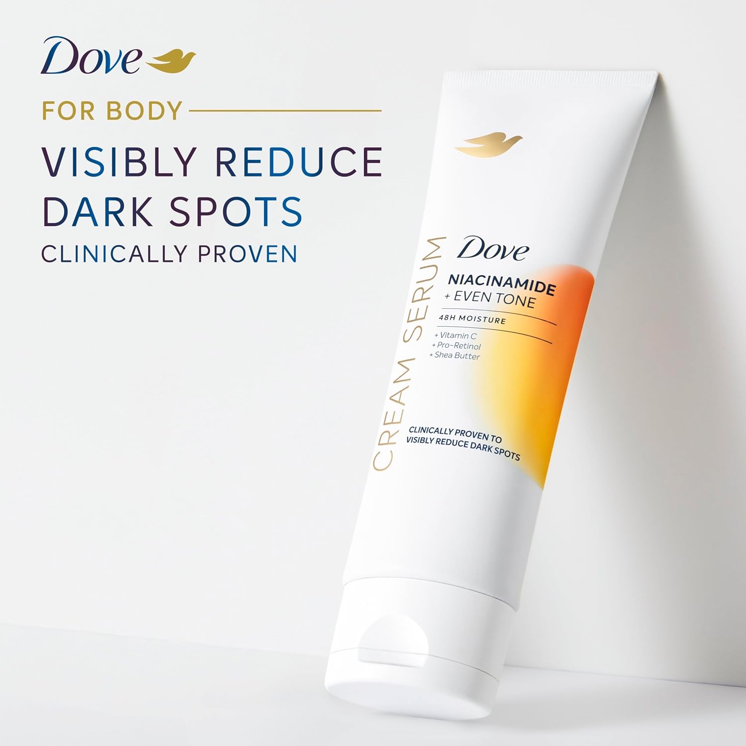 Dove Body Cream Serum Niacinamide + Even Tone for Dark Spots and Uneven Tone with Vitamin C, Pro-Retinol and Shea Butter Lotion, 8 oz - Renee Lane Company