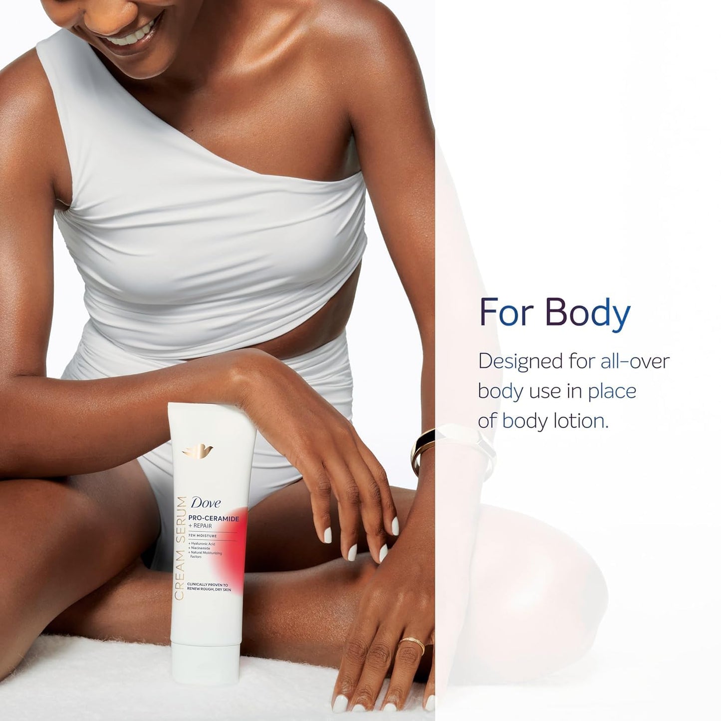 Dove Body Cream Serum Pro-Ceramide + Repair for Rough, Extremely Dry Skin, with Hyaluronic Acid, Niacinamide and Natural Moisturizing Factors Lotion, 8 oz - Renee Lane Company