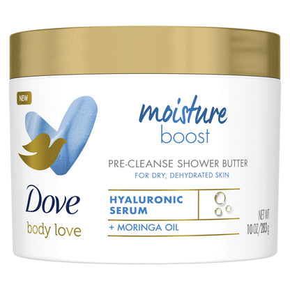 Dove Body Love Shower Cleansing Butter Moisture Boost Cleanser for Dry Skin Silkier than Body Wash with Hyaluronic Acid and Moringa Oil 10 oz - Renee Lane Company