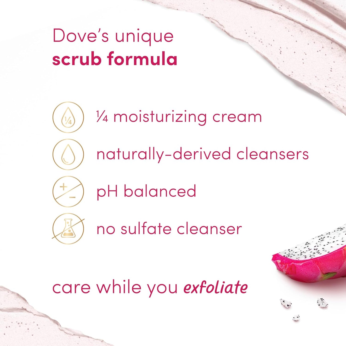 Dove Body Scrub Dragon Fruit & Coconut Cream Body Scrub Exfoliates and Deeply Nourishes for Smooth, Radiant Skin 15 oz - Renee Lane Company
