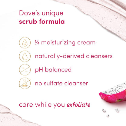 Dove Body Scrub Dragon Fruit & Coconut Cream Body Scrub Exfoliates and Deeply Nourishes for Smooth, Radiant Skin 15 oz - Renee Lane Company