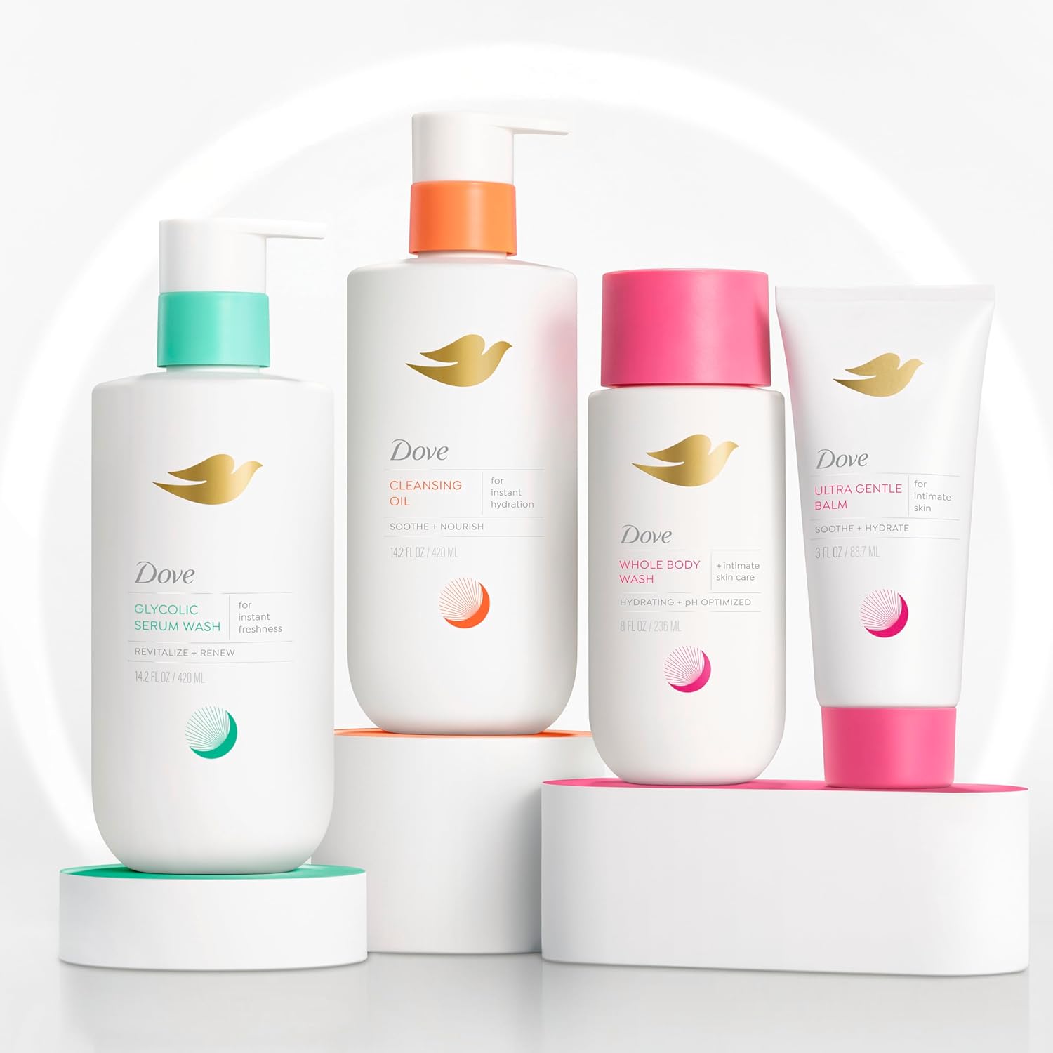 Dove Body Wash 2 Count Limited Edition Gift Pack to Moisturize and Control Odor from Hormonal Skin Shifts 14.2 Fl oz - Renee Lane Company