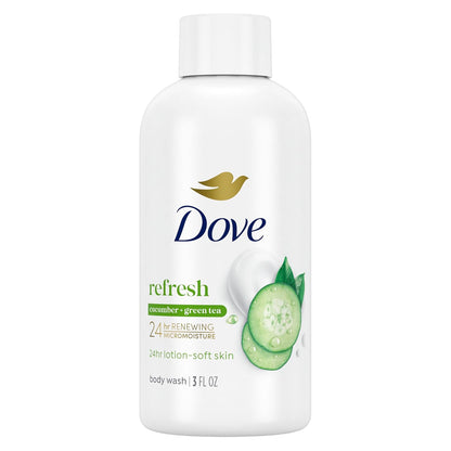 Dove Body Wash 24 Count Refreshing Cucumber and Green Tea Refreshes Skin Cleanser That Effectively Washes Away Bacteria While Nourishing Your 3 oz - Renee Lane Company