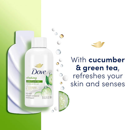 Dove Body Wash 24 Count Refreshing Cucumber and Green Tea Refreshes Skin Cleanser That Effectively Washes Away Bacteria While Nourishing Your 3 oz - Renee Lane Company