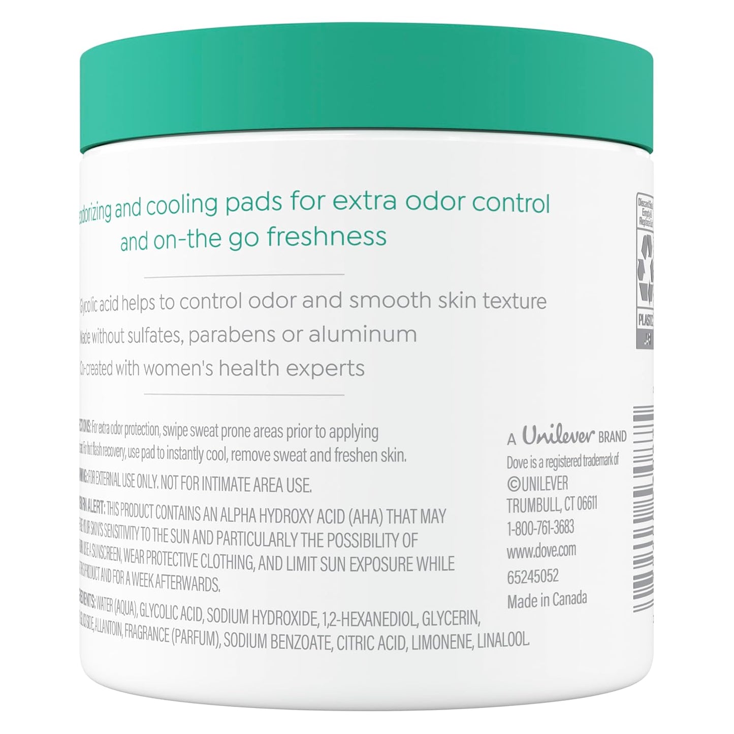 Dove Body Wash 60 Pads Cleansing Pads For Women Neutralize Odor And Gently Exfoliate To Refine Skin Texture - Renee Lane Company