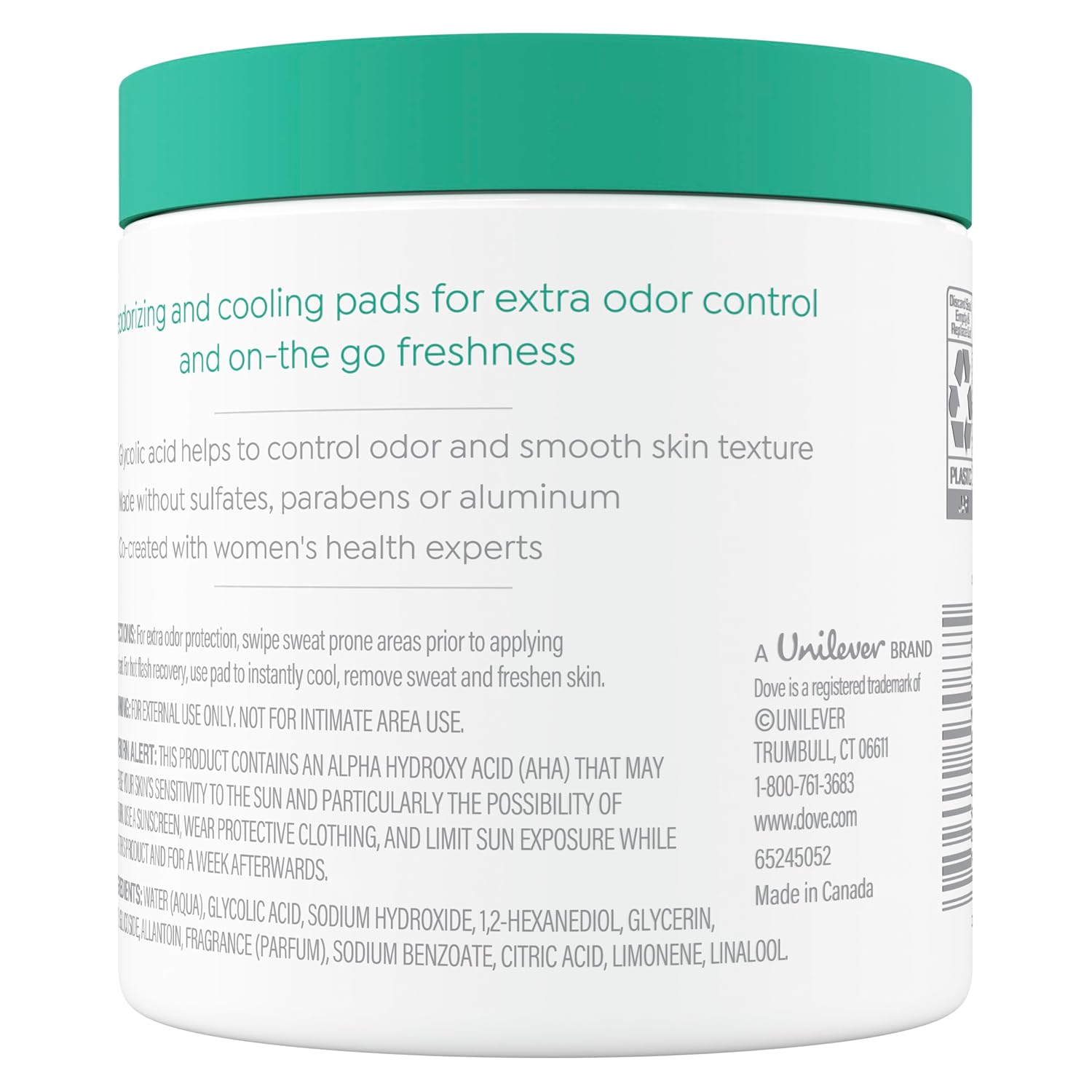 Dove Body Wash 60 Pads Cleansing Pads For Women Neutralize Odor And Gently Exfoliate To Refine Skin Texture - Renee Lane Company
