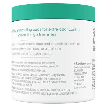 Dove Body Wash 60 Pads Cleansing Pads For Women Neutralize Odor And Gently Exfoliate To Refine Skin Texture - Renee Lane Company