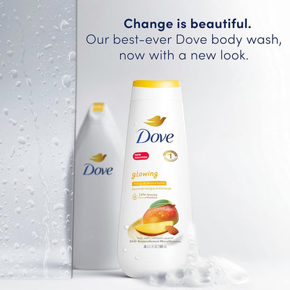 Dove Body Wash Glowing Mango & Almond Butter 4 Count for Renewed, Healthy-Looking Skin Gentle Skin Cleanser with 24hr Renewing MicroMoisture 20 oz - Renee Lane Company