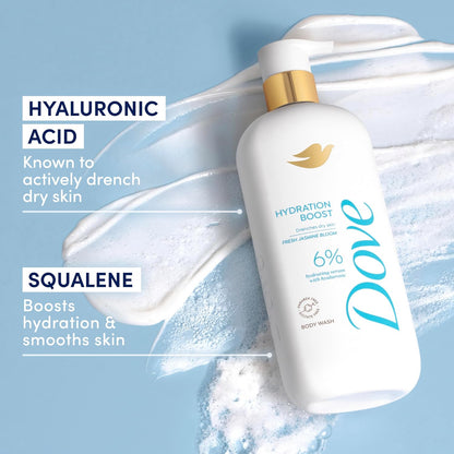 Dove Body Wash Hydration Boost Actively drenches dry skin 6% hydration serum with hyaluronic 30 Fl Oz - Renee Lane Company