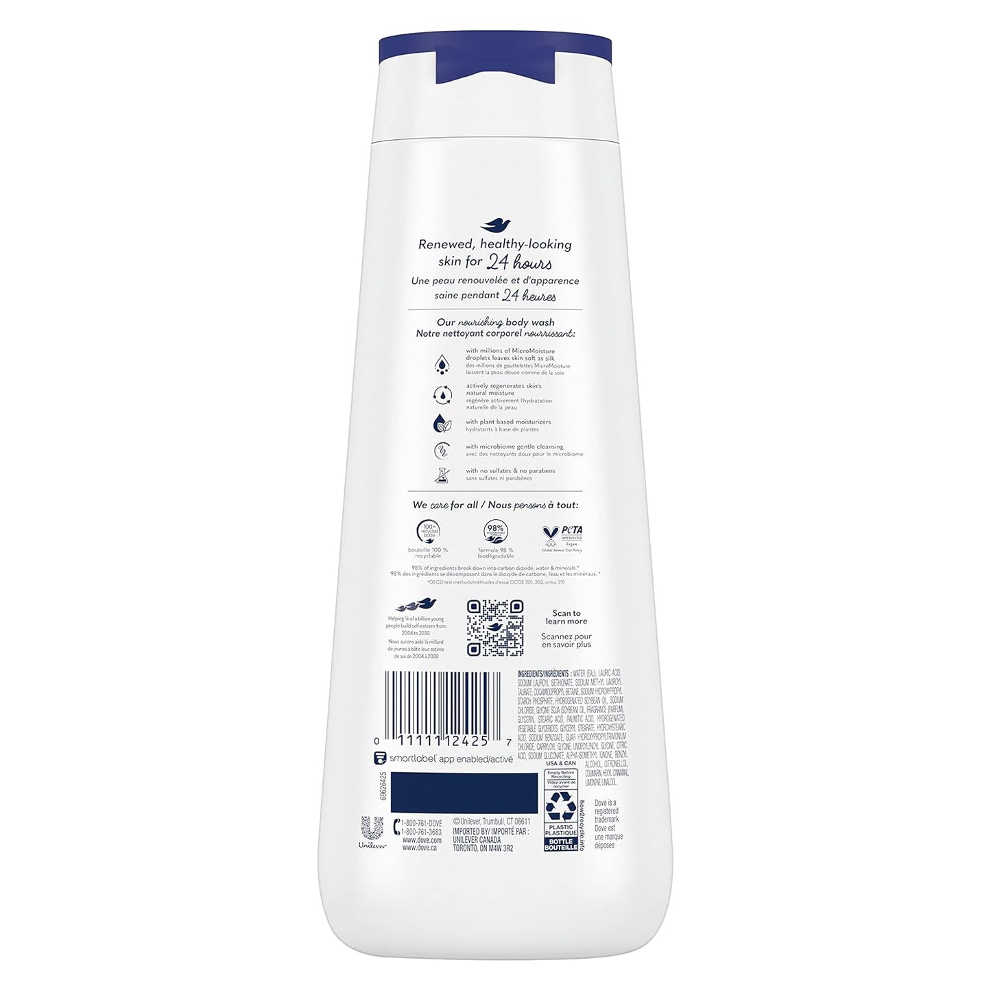 Dove Body Wash with Natural Nourishers for Instantly Soft Skin and Lasting Nourishment Deep Moisture Cleanser That Effectively Washes Away Bacteria While Nourishing Your Skin 20 oz (Pack of 4) - Renee Lane Company