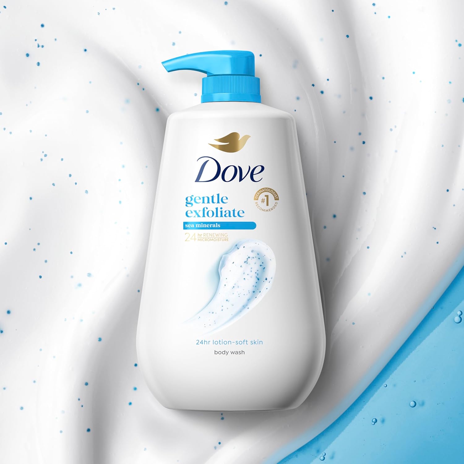 Dove Body Wash with Pump Gentle Exfoliate with Sea Minerals For 24hr Lotion-Soft Skin Moisturizing Skin Cleanser with No Sulfates No Parabens 30.6 oz - Renee Lane Company