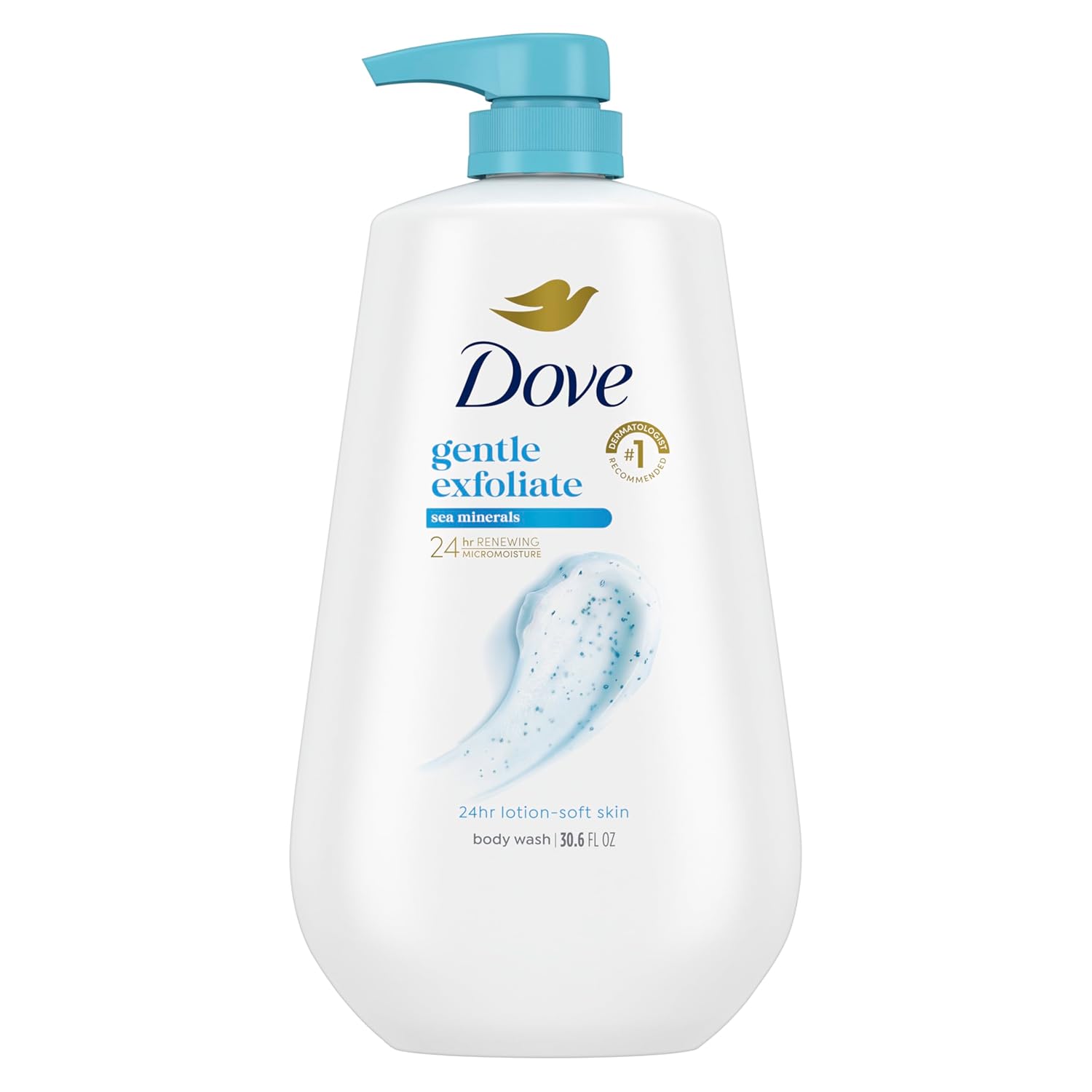 Dove Body Wash with Pump Gentle Exfoliate with Sea Minerals For 24hr Lotion-Soft Skin Moisturizing Skin Cleanser with No Sulfates No Parabens 30.6 oz - Renee Lane Company
