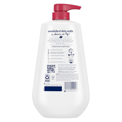 Dove Body Wash with Pump Revitalizante Cherry & Chia Milk, for Renewed, Healthy Looking Skin, Moisturizing Gentle Skin Cleanser with 24hr Renewing MicroMoisture, 30.6 oz - Renee Lane Company