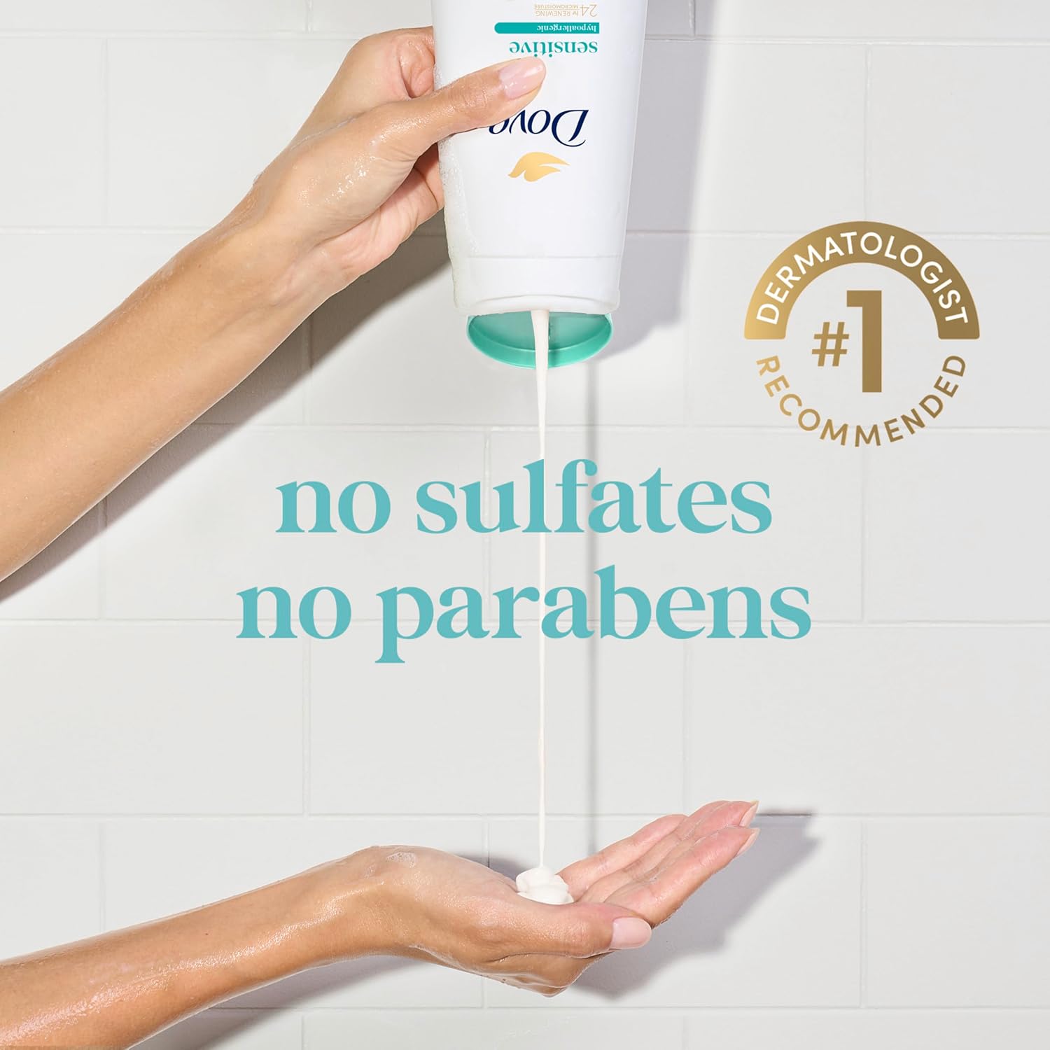 Dove Body Wash with Pump Sensitive Skin For 24hr Lotion-Soft Skin Moisturizing Skin Cleanser Gentle Hypoallergenic Formula with No Sulfates No Parabens 30.6 oz - Renee Lane Company