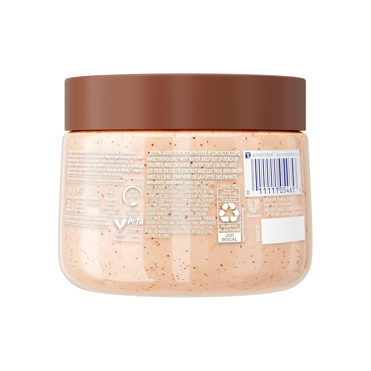 Dove Brown Sugar and Coconut Butter Body Scrub Exfoliates and Deeply Nourishes for Smooth, Radiant Skin 15 oz - Renee Lane Company