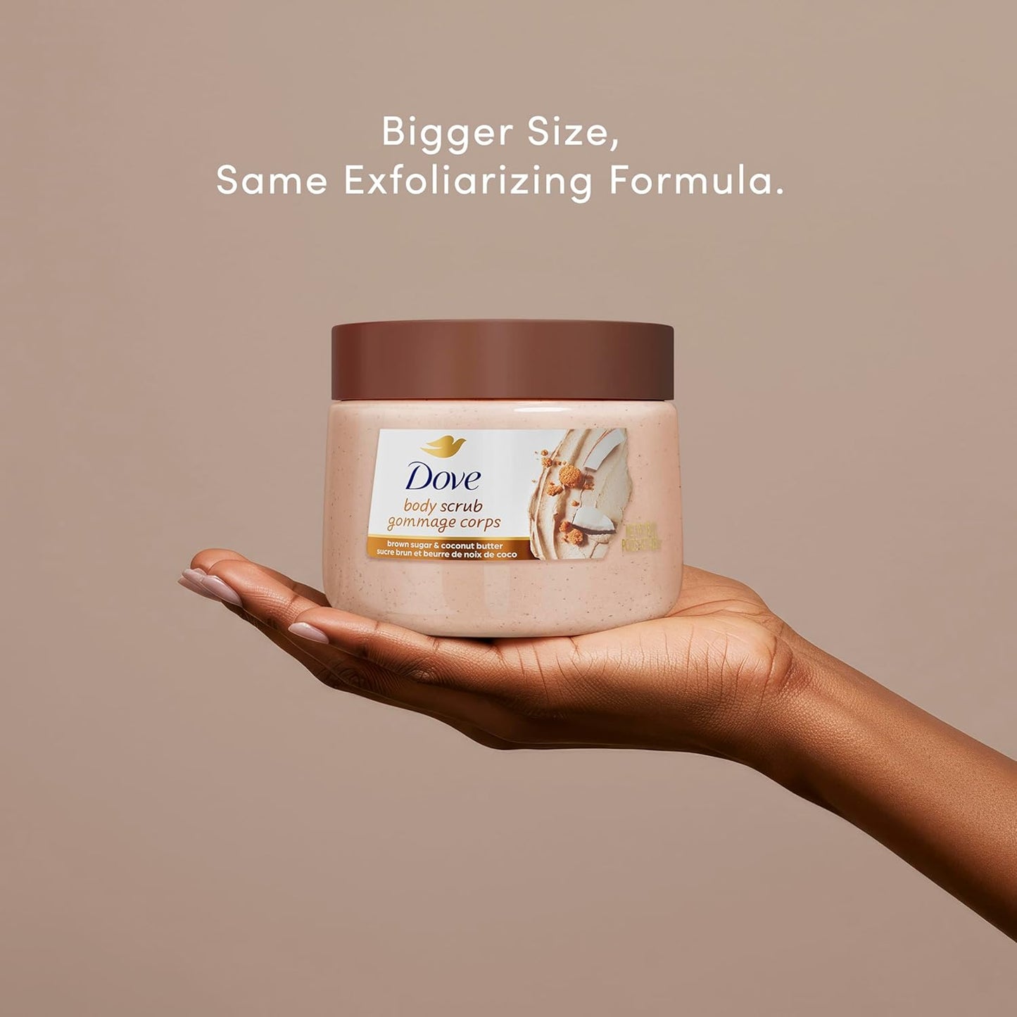 Dove Brown Sugar and Coconut Butter Body Scrub Exfoliates and Deeply Nourishes for Smooth, Radiant Skin 15 oz - Renee Lane Company