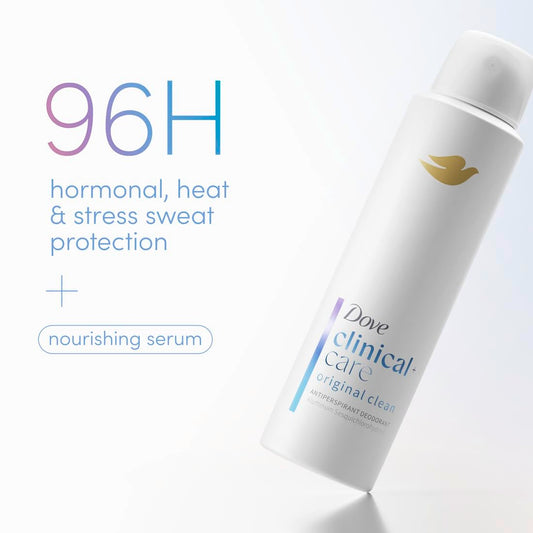 Dove Clinical Care original clean 96H protection dry spray antiperspirant deodorant can
