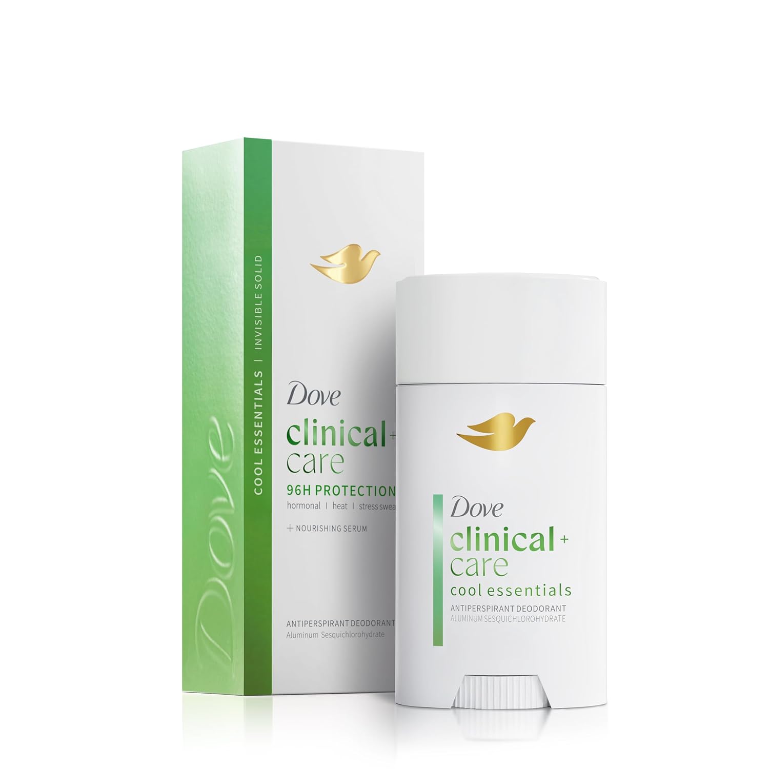 Dove Clinical + Care Antiperspirant Deodorant Invisible Solid Stick for Women Cool Essentials with Nourishing Serum 2.6 oz - Renee Lane Company