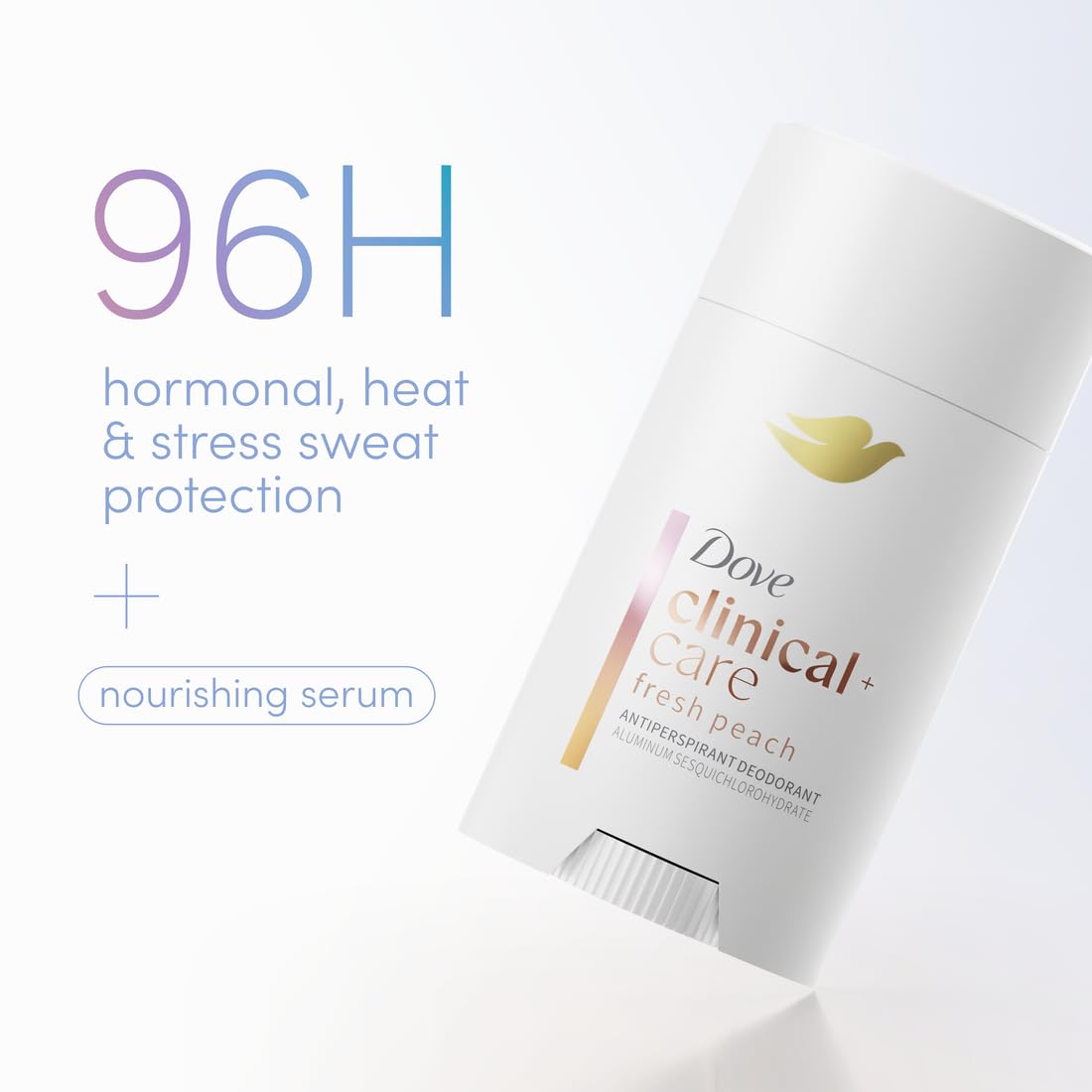 Dove Clinical + Care Antiperspirant Deodorant Invisible Solid Stick for Women Fresh Peach with Nourishing Serum 2.6 oz - Renee Lane Company