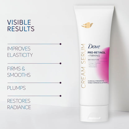 Dove Cream Serum Pro-Retinol + Firming for Elasticity and Firmness, with Collagen Peptides, Niacinamide and Antioxidants Lotion, 8 oz - Renee Lane Company