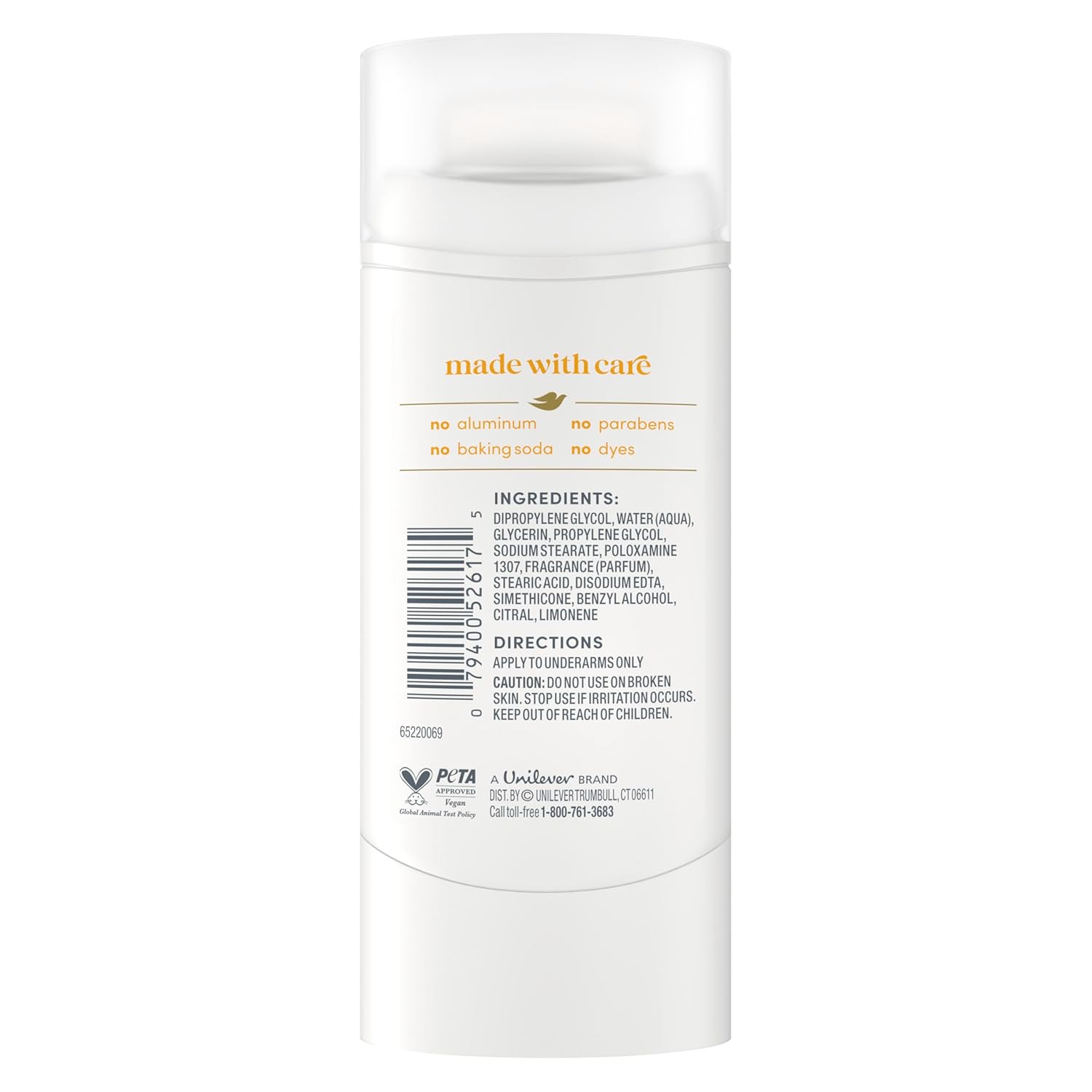 Dove Deodorant Stick Citrus Pop for 72 Hour Odor Protection Aluminum Free 2.4 oz - Renee Lane Company