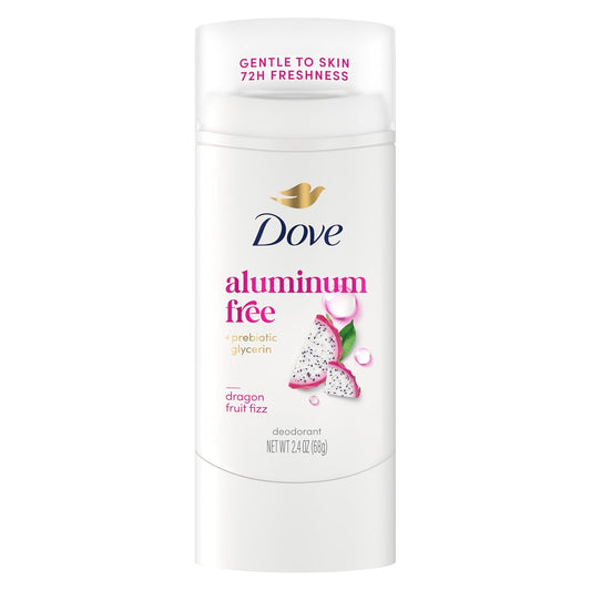 Dove aluminum-free deodorant stick with dragon fruit fizz, 72h freshness, 2.4 oz