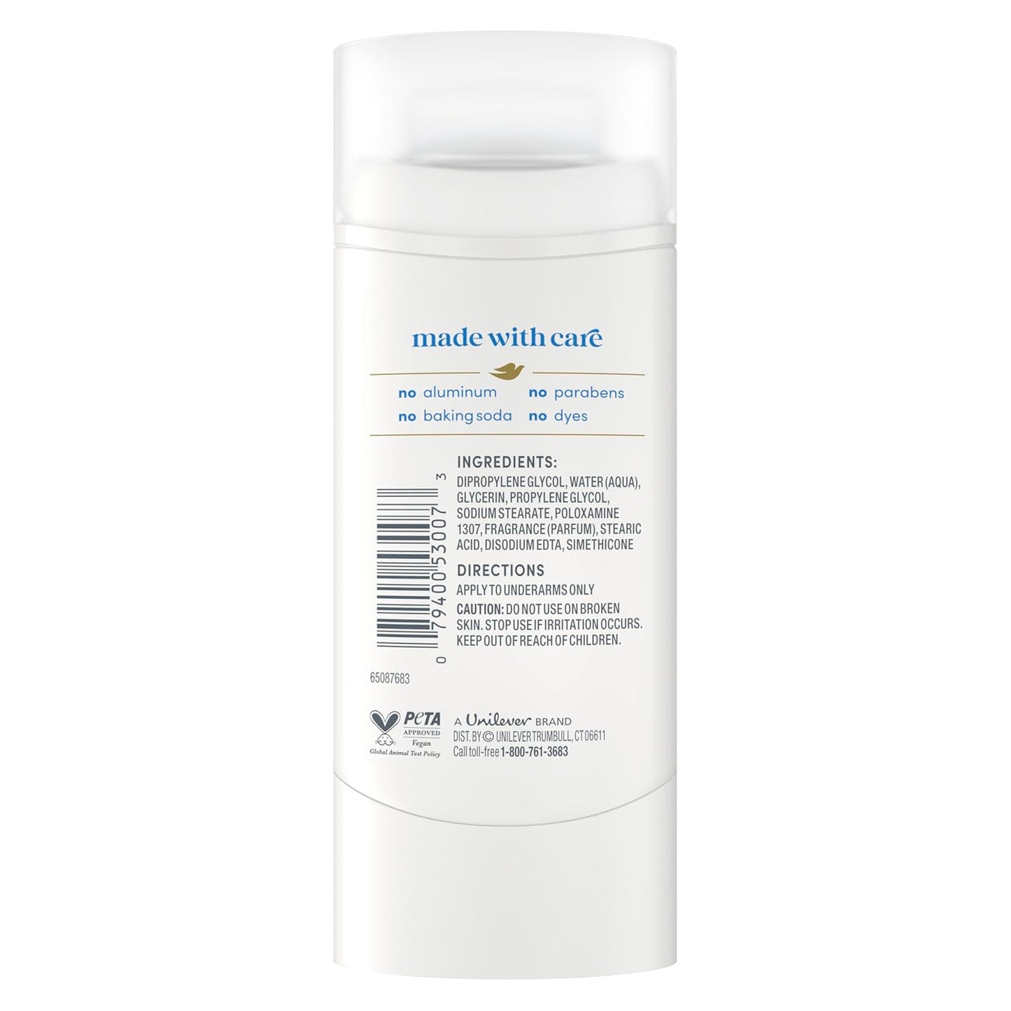 Dove Deodorant Stick Sensitive for 72 Hour Odor Protection Aluminum Free 2.4 oz - Renee Lane Company