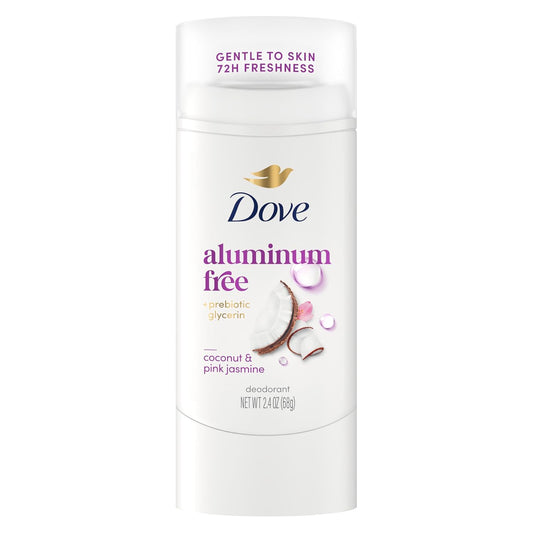 Dove aluminum-free deodorant stick with coconut and pink jasmine scent, 2.4 oz.