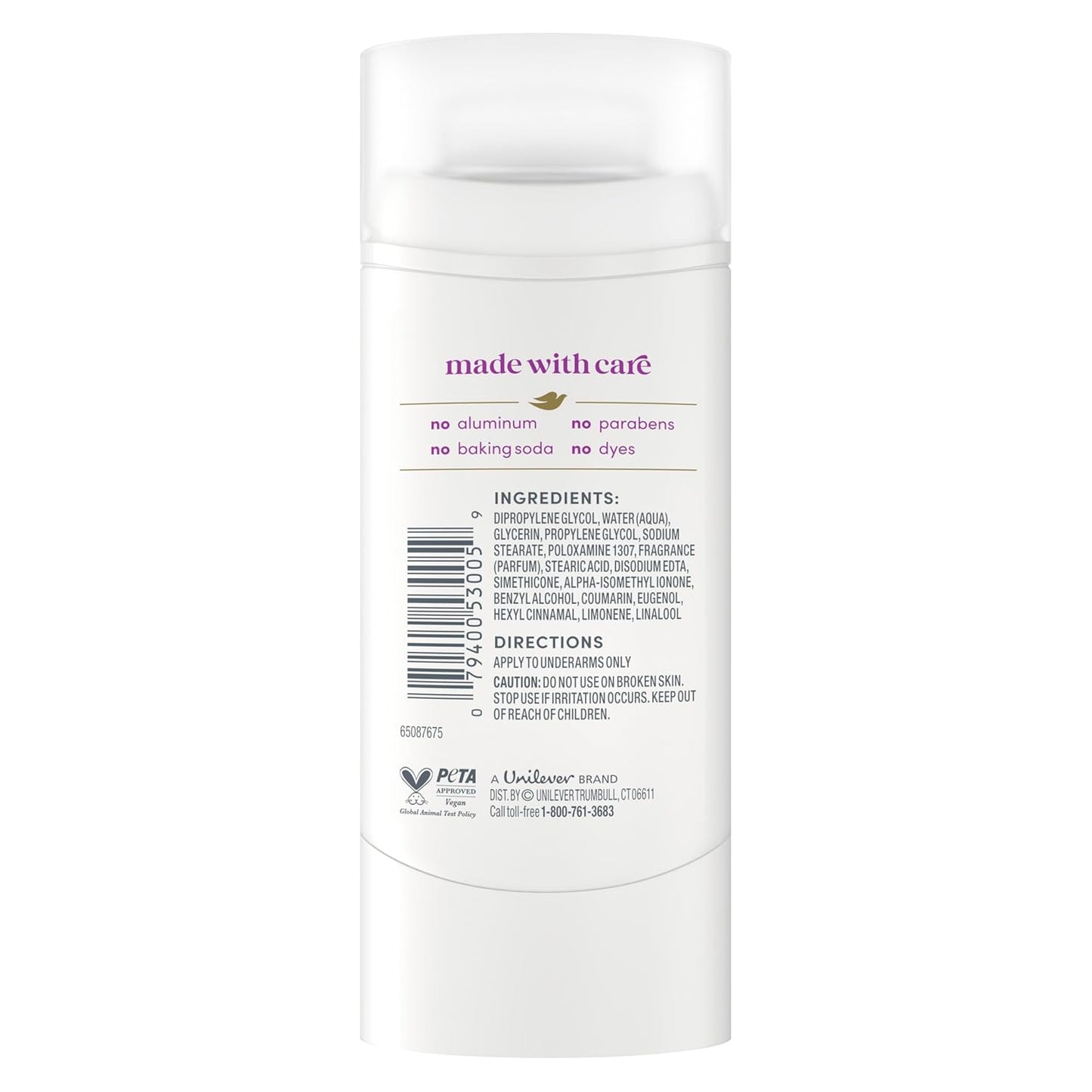 Dove Deodorant Stick for 72 Hour Odor Protection Coconut & Pink Jasmine Aluminum Free 2.4 oz - Renee Lane Company