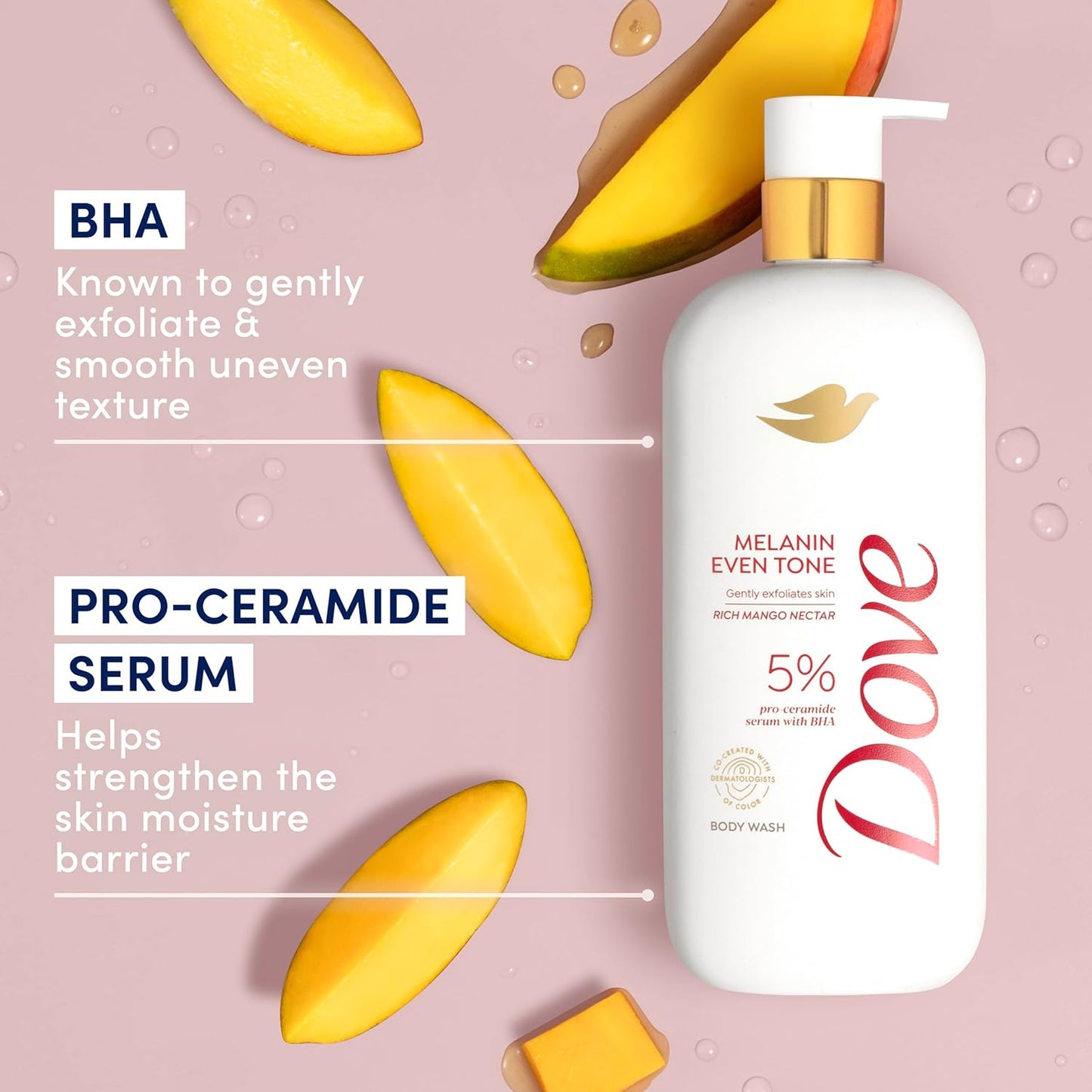 Dove Exfoliating Body Wash Melanin Even Tone Promotes Even Skin Tone 5% pro-ceramide serum with BHA 18.5 oz - Renee Lane Company